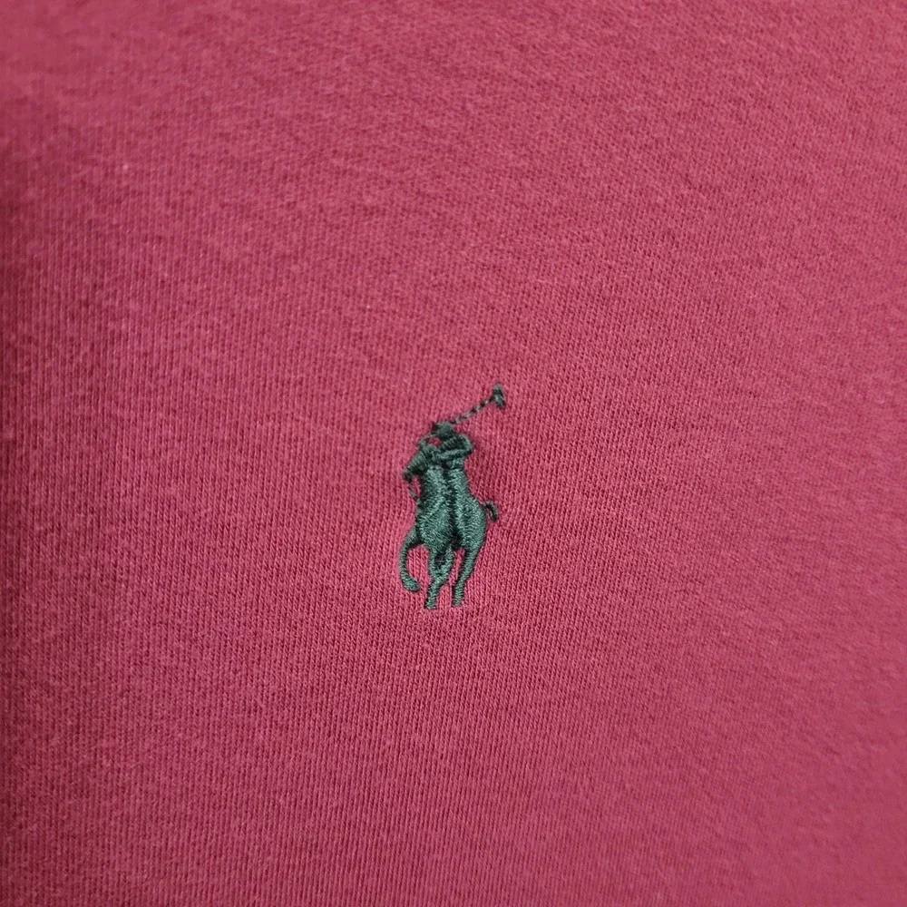 Polo Ralph Lauren Mens XL Long Sleeve Polo Burgundy Maroon Cotton Pony Logo